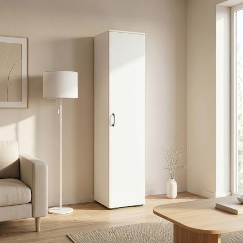[en.casa] Armoire Polyvalente Chalvefted avec 1 Porte 175x37x35cm Blanc