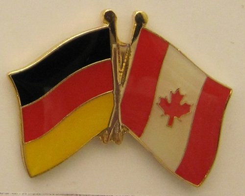 Kanada / Deutschland Freundschafts Pin Anstecker Flagge Fahne Nationalflagge Doppelpin Flaggenpin Badge Button Flaggen Clip Anstecknadel
