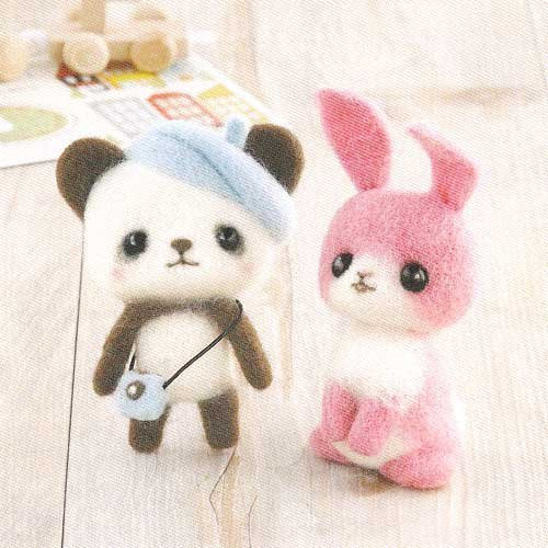 H441-369 et lapin panda rose chan Hamanaka b?ret (japon importation)