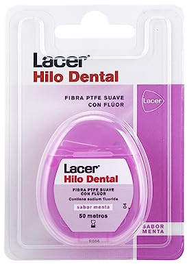 Lacer Floss Polytetrafluoroethylene (PTFE) Dental Floss, 1.0 count, 50 Meters, Mint, Flexible