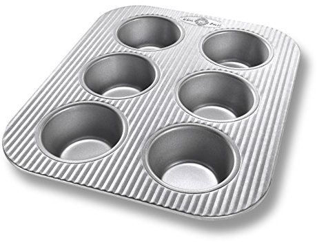 USA Pan Nonstick Toaster Oven 6 Cup Muffin Pan, Aluminized Steel
