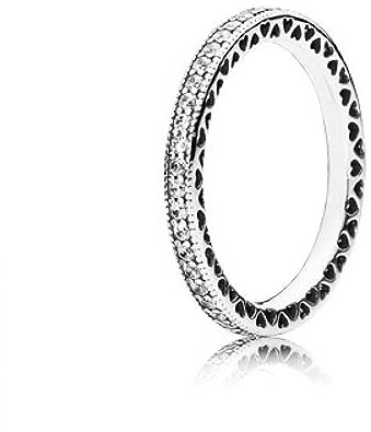 PANDORA 190963CZ-52 Frauen Silber Herzen Ring