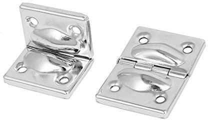 Sourcingmap Toolbox Suitcase Box Metal Hinges Support Silver Tone 44mmx30mm 2pcs