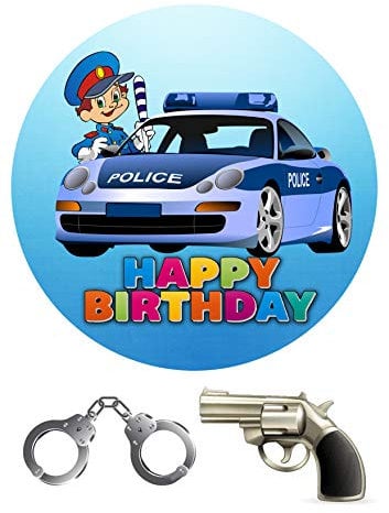 Tortenaufleger Polizei Geburtstag,Tortendeko Ca. 20Ø