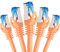BIGtec Cavo Ethernet 5 pezzi - 0,5m CAT 7 Cavo LAN RJ45 internet gigabit CAT7 cavo di rete arancione cable Alta Velocità cavo patch 50 centimetro