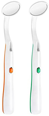 Healifty Espejo dental 2pcs con espejo de boca oral ligero Espejo de inspección dental (verde y naranja)