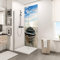 Schulte 1 panneau mural 90 x 210 cm, épaisseur 3 mm, surface 1.89 m², revêtement salle de bain douche, résistant aux rayures, motif bateau en niche, livré avec adhésif double face