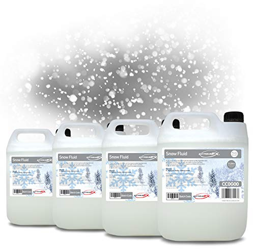 Extreme FX Super Snow Fluid 4x 5L (20 Litres) Premium Artificial Snow Ready to Use Fake Snow Machine Liquid Special Effects, Christmas Snow, artificial snowflakes, for all makes of snow machine