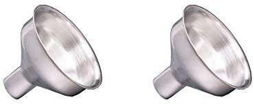 Fliyeong 2 Pcs Small and Hip Flasks Stainless Steel Funnel for Transfering Liquid Fluid (Silver) Convenient And Practical