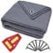 smartpeas Vorzeltteppich 300x400 cm - Camping Outdoor Teppich Blau/Grau - Camping Vorzeltteppich ist Aus Polyethylen (HDPE) Mit Edelstahl-Ösen Robust und Waschbar