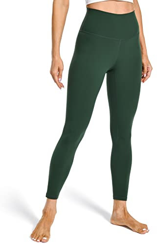 Colorfulkoala Sportleggings für Damen High Waist Leggins 7/8 Blickdicht Scrunch Bauchweg Sporthose Yogahose, Wald Grün, M