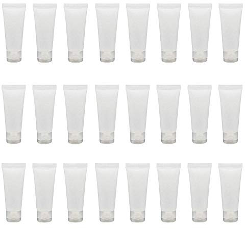 24 flacons vides en plastique transparent rechargeables avec couvercle à rabat pour échantillon de maquillage, voyage - Pour shampooing, nettoyage du visage et dentifrice -50ml
