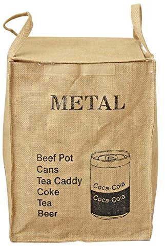 Sacs de recyclage en toile de jute pour la maison, la cuisine, le bureau - Style naturel - Poubelle de tri - Paniers de recyclage