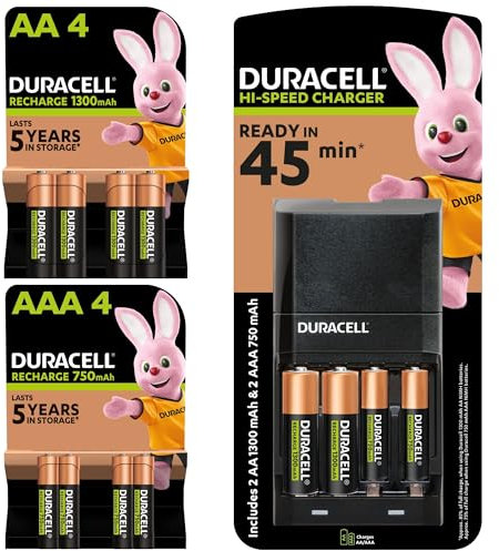 Chargeur de Piles AA et AAA en 4 Heures (6 piles AA et 6 Piles AAA)