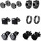 8 Paare Edelstahl Kreuz Ohrringe, Creolen Ohrringe Schwarz Ohrstecker Set Ohrringe Männer Ohrschmuck Piercing Edelstahl Ohrclips Tunnel Piercing Set Diamant Edelstahl Ohrringe für Herren Damen