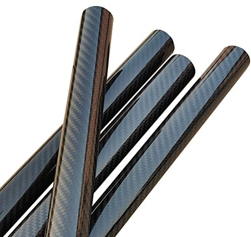 Lot de 2 tubes en fibre de carbone 3K - Longueur : 500 mm - Diamètre extérieur : 10 mm - Diamètre intérieur : 8 mm - Sergé brillant - Pour cadre de drone