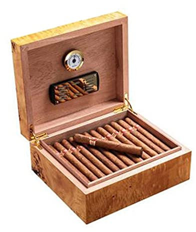 ksamwjf Barware Zigarrenkiste Feuchtebox Hochleistungs-Zigarrenschrank Befeuchtet Befeuchtete Zigarrenkiste Kiefernholz Befeuchtete Kiste Hochwertiges Raucher-Set Zigarrenaufbewahrungsbox Pianolack