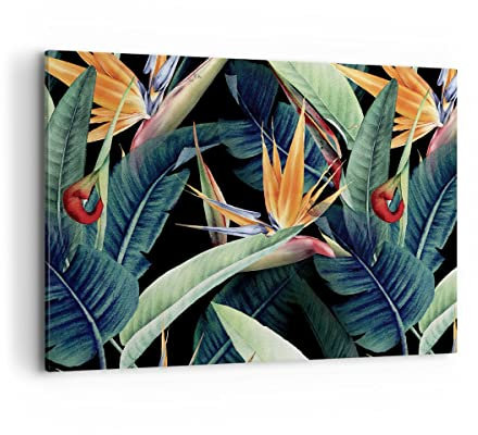 Quadri Moderni Soggiorno Pianta tropicale fiore Quadro su Tela 120x80cm Stampe da Parete Camera da Letto Cucina 1 pezzo Wall Art Canvas Grandi XXL Decorazione Murale Grafica Immagini AA120x80-5093