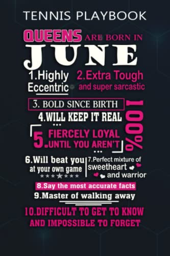 Tennis Playbook :Queens Are Born in June: Gifts for Women:Blank Tennis court Diagrams | Tennis Coaching Playbook for drawing up plays, drills, and ... Tennis field diagram notebook,Birthday Gifts