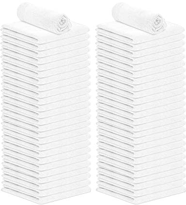 STF Linen Cotton Shop Reinigungstücher – (50 Stück) Größe 30,5 x 35,6 cm – saugfähige Ladentücher und Mehrzweck-Reinigungstücher für Autos, Industrie, Garage und Häuser (weiß)