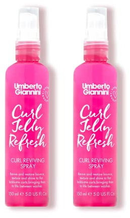 Umberto Giannini Curl Jelly Refresh – Styling- und Feuchtigkeitsspray für Zero Frizz, definierte Locken – Scrunch Curl und gewelltes Haar – 2 Stück