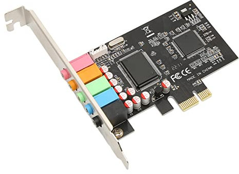 Carte Son PCI, PCIE 5.1 Carte Son pour Ordinateur 6 Canaux Surround Sound 24bit 48KHz Carte Son Interne avec Interface PCI Express pour Karaoké Home Cinéma Jeux 3D