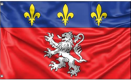 Drapeau de Lyon | Impression au design unique | Fabriqué dans l'UE (90 x 150 cm)
