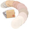 Assorbilatte di Bambù Organico - 14 Cuscinetti Lavabili + Borsa da Bagno - Cuscinetto per Capezzolo per Allattamento in Maternità (Neutrals, M 10 cm)