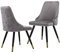 chairus Küche Esszimmerstühle 2er Set Samt Polsterstuhl Seitenstühle Wohnzimmerstuhl Modern Armloser Bürostuhl mit Metallbeinen (Grau#1-2)