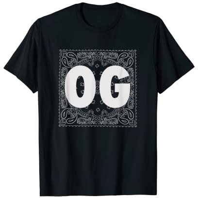 OG Shirt LA California Old School Rap Hip Hop Bandana T-Shirt