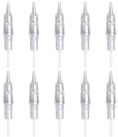CP 10 Stück Permanent Make Up Cartridges 5R/5P Edelstahl Einweg Cartridge für Permanent Make Up Maschine für Augenbrauen,Eyeliner