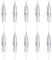 CP 10 Stück Permanent Make Up Cartridges 5R/5P Edelstahl Einweg Cartridge für Permanent Make Up Maschine für Augenbrauen,Eyeliner