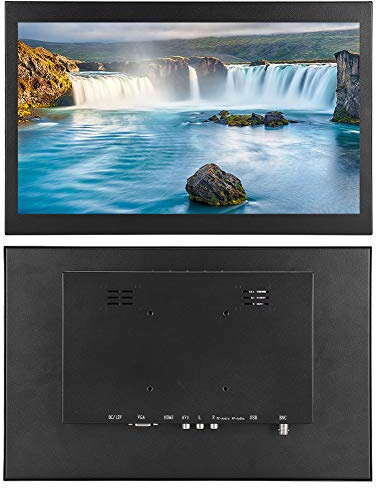 Topiky 15,6-TFT-, PC-, CCTV, Camcorder und Computer (1920 X 1080, 16: 9.450 CD/mm², 1000: 1, Dual-VGA/HDMI-Eingang, 8 Sprachen, Gehäuse aus Industriemetall) (EU-Stecker)