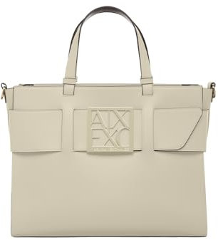 Armani Exchange Women's Essential, Susy, Square Logo Big Tote, Dusty Ground