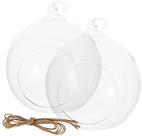 FUNOMOCYA Terrario De Globo De Vidrio Colgante 2 Unidades Decorativo Adecuado Para Suculentas Plantas y Otros Artículos