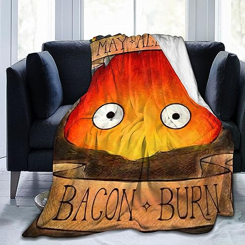 Mioolkt Anime-Decke, Cartoon-Überwurf, ultraweicher Flanell, leicht, Überwürfe für Couch, Bett, Plüsch, flauschige Mikrofaser, warm, thermisch, für alle Jahreszeiten, 127 x 101 cm
