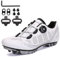 PENXZT Herren Mountain Bike Radsportschuhe Kompatibel mit Shimano SPD 2-Bolts Pedals MTB Schuhe Rennen innen und im Freien,Weiß,39 EU