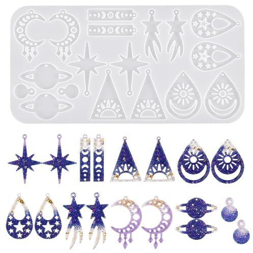 Nifocc Moules en résine époxy et silicone pour bijoux, moules en cristal pour bricolage