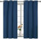 YSTELLAA Rideau 100% Occultant Lot De 2, 117×137cm, Effet Lin, Rideau Thermique Isolant Anti Froid Et Chaleur, Rideaux Anti Bruit, avec Oeillet, pour Salon Et Chambre, Bleu