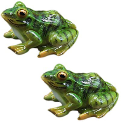 BESPORTBLE Schwimmfrosch Für Miniteich Solar Gartenfiguren Frösche Deko 2st Simulationsfrosch Tortendeko Einschulung Wein Im Auto Harz Tierische Dekoration