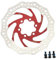 Yongness Fahrrad-Bremsscheibe 140 mm 160 mm 180 mm 203 mm Fahrrad-Scheibenbremsscheibe mit 6 Schrauben, geeignet für Rennräder, Mountainbikes, BMX, MTB (Rot 180 mm)