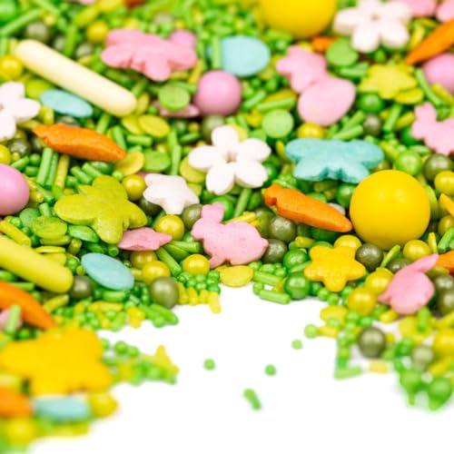 Super Streusel Frühlingsflitzer Streudeko Ostern Deko Kuchen Essbar | Gemixt in Hamburg & Alle Zutaten aus der EU | Ostern Torten Deko Kuchen Ostern | Zuckerdekor Ostern Streusel Ostern Backen (90g)