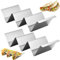 2 Stück Taco Halter Ständer, Taco Halter Edelstahl, Pfannkuchenständer aus Edelstahl, Taco Rack Wellenförmiges, Taco Ständer mit Griffen, aus Edelstahl für bis zu 6 Tacos, für Sandwiches, Hot Dogs