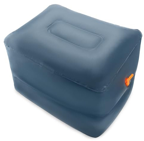 Miruchertter Repose-pieds de voyage gonflable pour siège de voiture - Tabouret gonflable compact et portable - Idéal pour avion, voiture, maison, bureau, camping