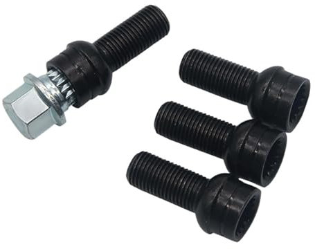 FHYEVIIE Auto Stahlfelgen Bolzen Schlüssel 4 + 1 M14 X 1,5 X 27,5 Schloss Radmutter Set for Auto Zubehör 8D0601139F