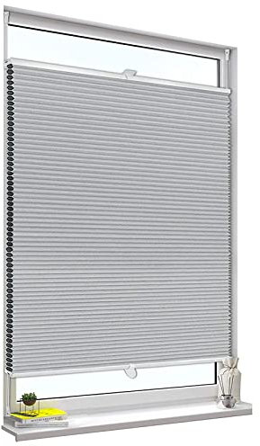 Grey Blackout Honeycomb Shades 20-120cm Wide - Top Down Bottom Up Cellular Pleated Roller Blinds for Windows - Energy Efficient and Noise Reduction - Modern Style for Home and Office - 50x10