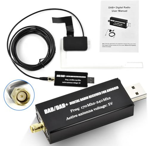 VECHTEL DAB Adapter, USB DAB+ Radio Antenne Dongle Empfänger für Android Autoradio