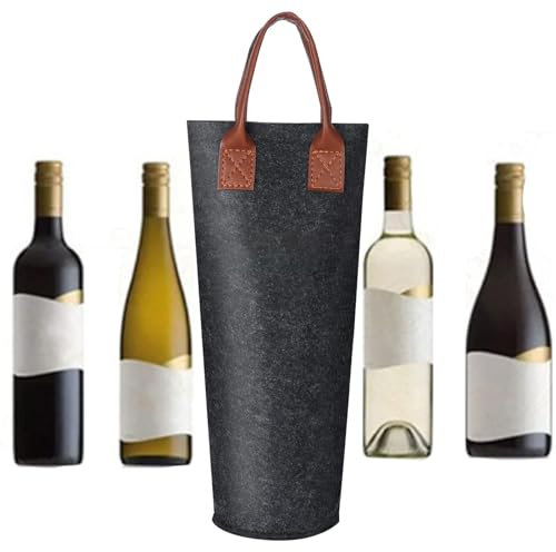 Wine Carrier - Single Wine Holder | Wine Cooler Picnic Bag | Single Bottle Wine Carrier Insulated | Reusable Thermal Single Bottle Holder | Portable Single Champagne Bag for Travel Picnic Dinner