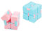 Lot de 2 cubes infini - Jouet magique infini - Jouet à décompresser - Cadeau d'anniversaire (bleu + rose)