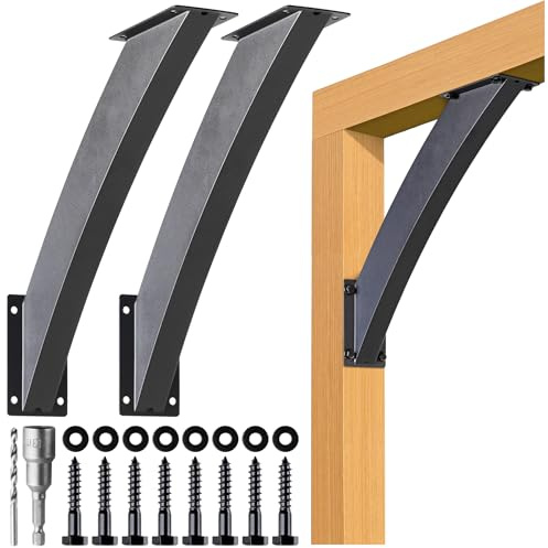 AECXM Robuste 5,1 x 10,2 cm (tatsächlich: 3,8 x 8,1 cm) Bogen-45°-Winkelstützen, für Pavillons, Decks, Veranden, Blockhütten und andere Holzrahmen, Grad-Winkel-Pergola (2 Halterungen)